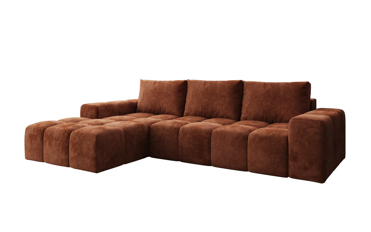 Designer Sofa Aila with sleeping and folding function in Corduroy