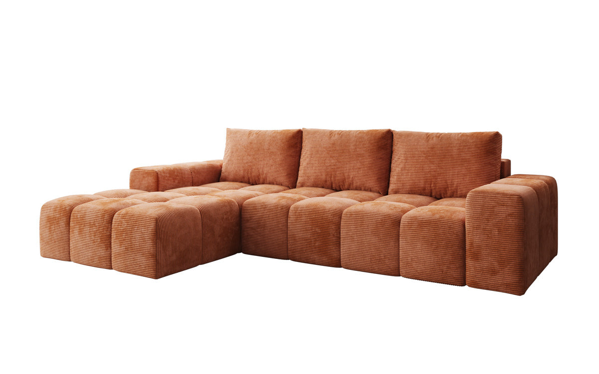 Designer Sofa Aila with sleeping and folding function in Corduroy