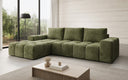 Designer corner sofa Aila with sofa bed and folding function in Corduroy