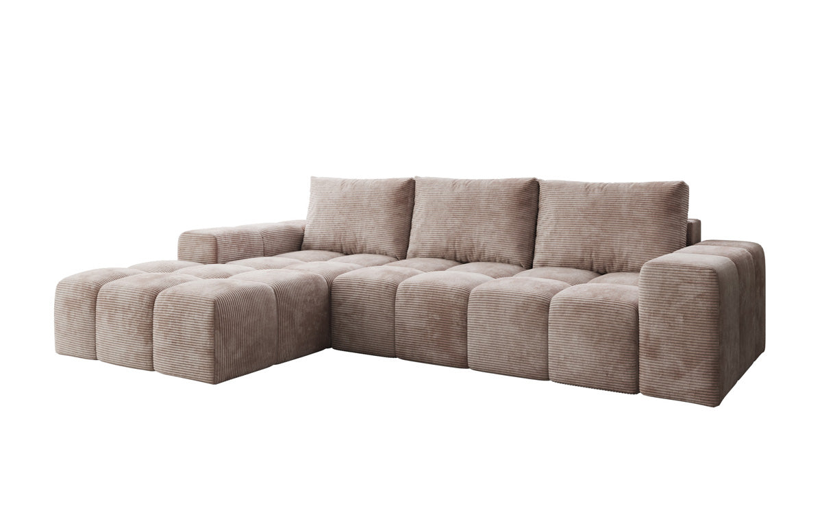 Designer Sofa Aila with sleeping and folding function in Corduroy