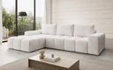 Designer corner sofa Aila with sofa bed and folding function in Corduroy