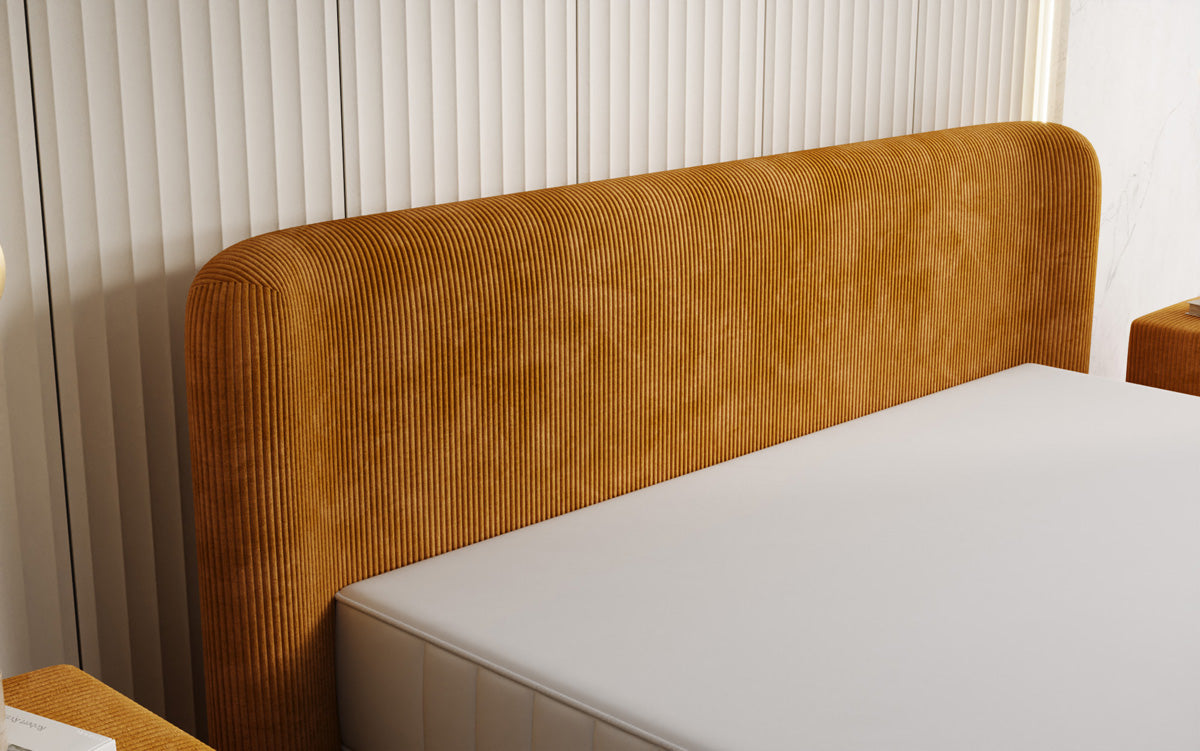 Designer upholstered bed Enna in Corduroy