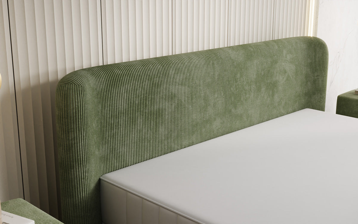 Designer upholstered bed Enna in Corduroy