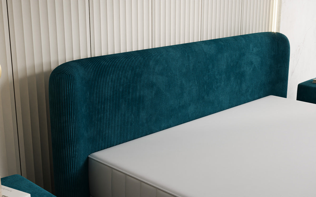 Designer upholstered bed Enna in Corduroy