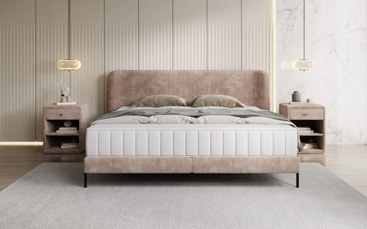 Designer upholstered bed Enna in Corduroy