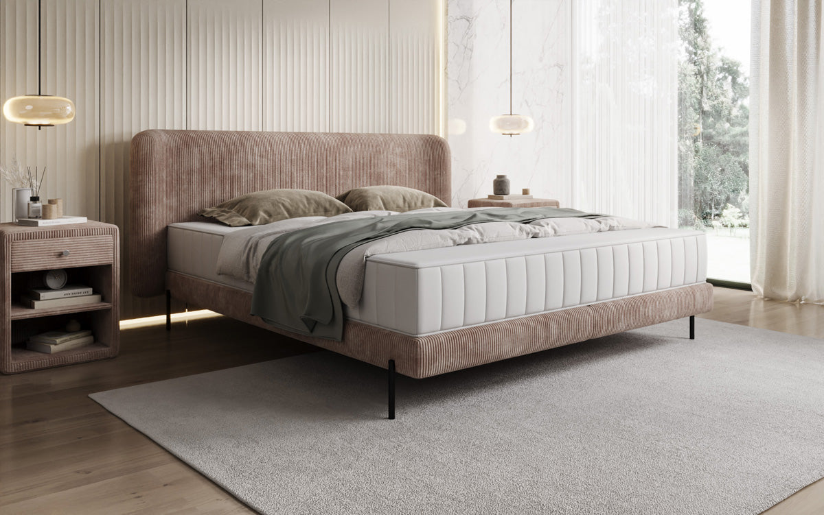 Designer upholstered bed Enna in Corduroy