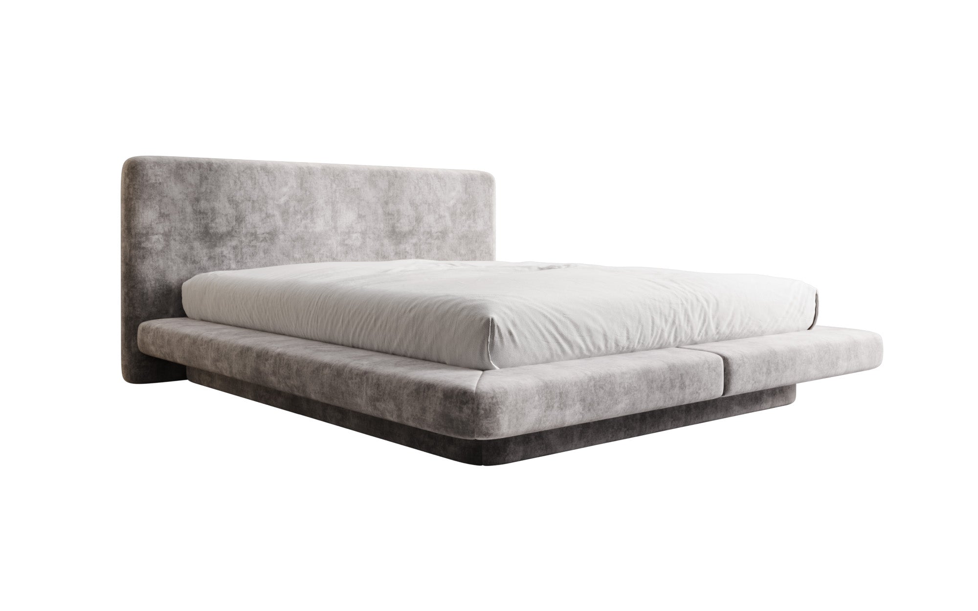 Designer upholstered bed Yumi in velvet