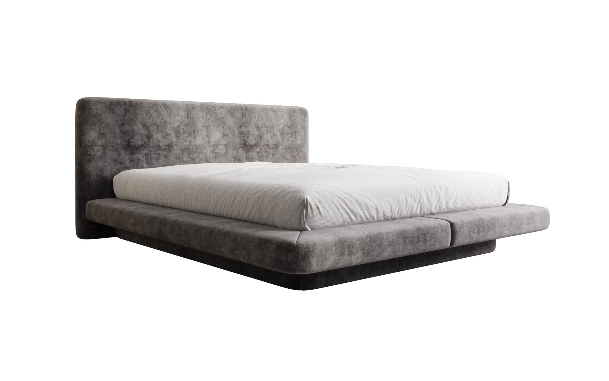 Designer upholstered bed Yumi in velvet