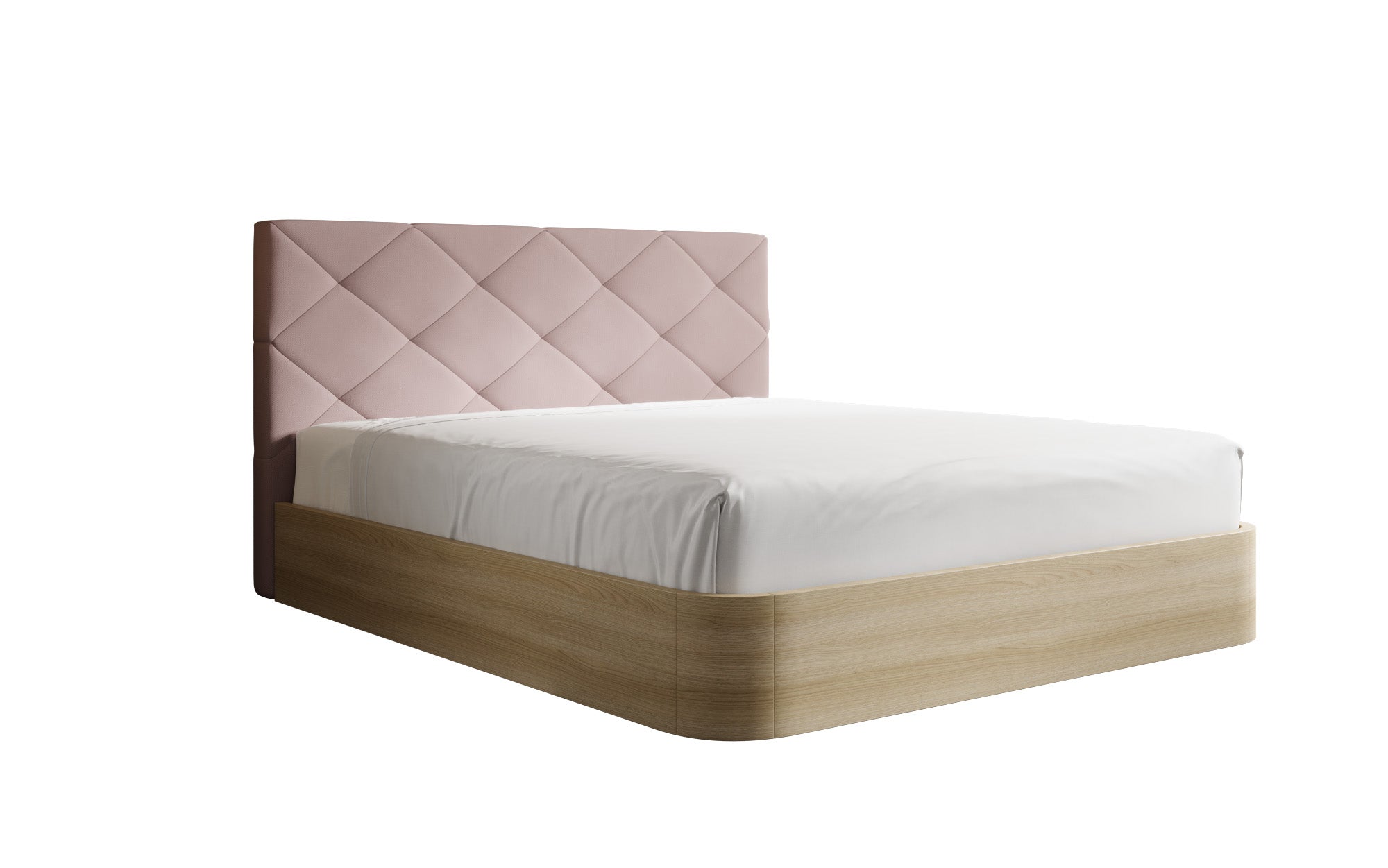 Designer upholstered bed Fiore Caro in fabric with storage space