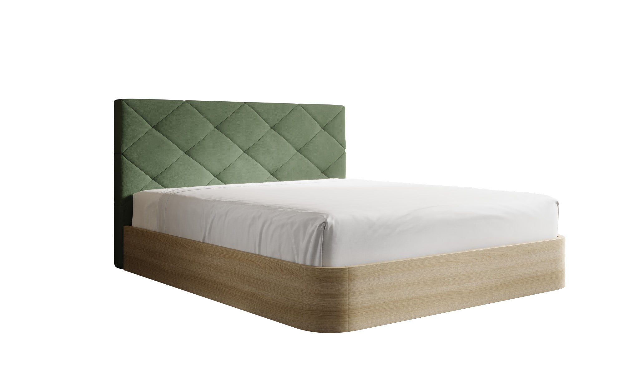 Designer upholstered bed Fiore Caro in fabric with storage space