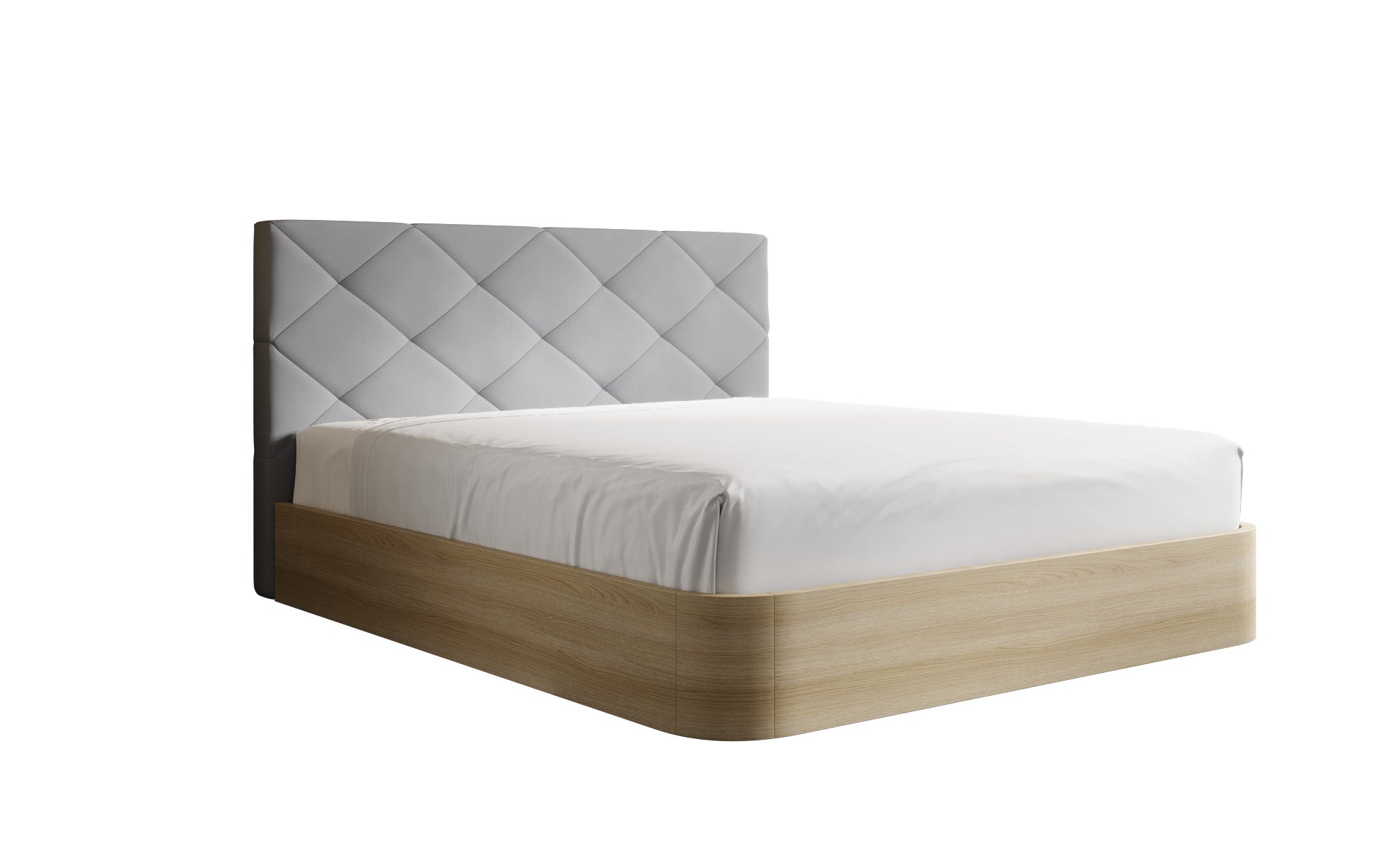 Designer upholstered bed Fiore Caro in fabric with storage space