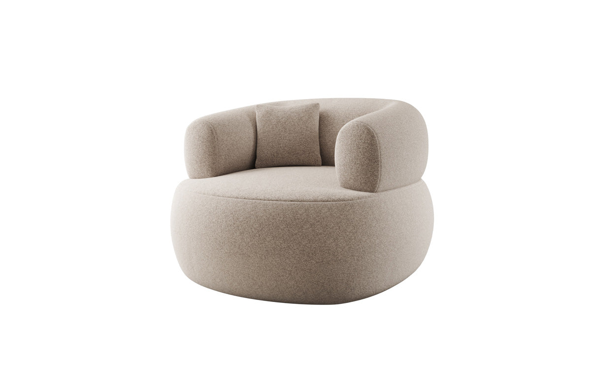 Designer sofa armchair Bao in textured fabric - 360° swivel function