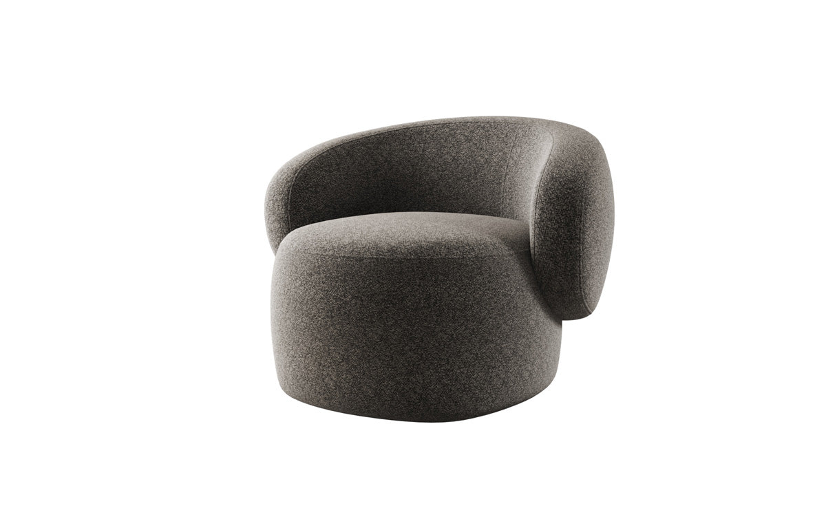 Designer armchair Kai in textured fabric - 360° swivel function