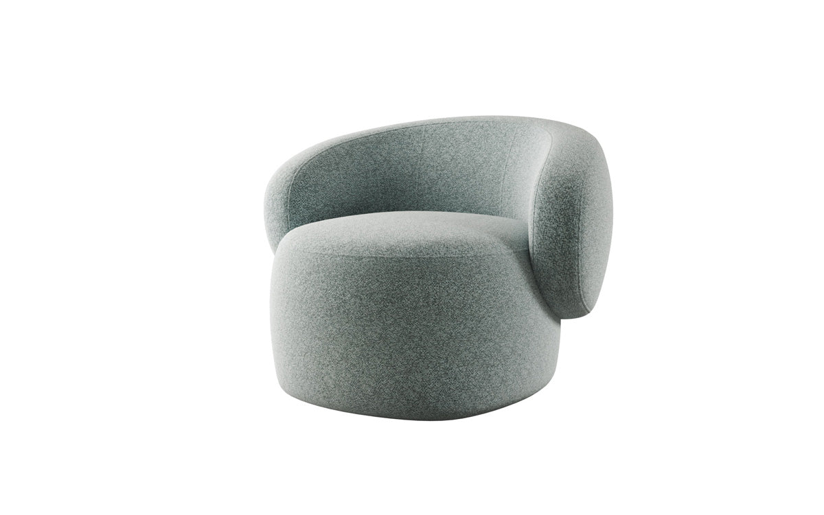 Designer armchair Kai in textured fabric - 360° swivel function
