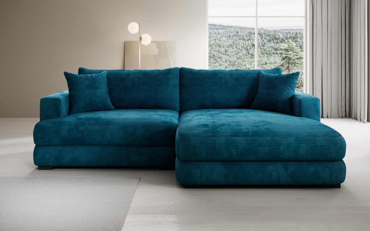 Designer corner sofa Lima in Corduroy