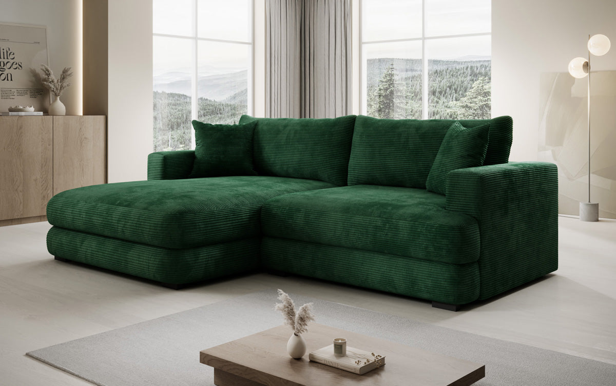 Designer corner sofa Lima in Corduroy