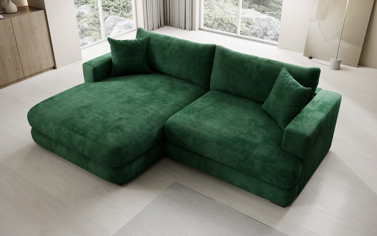 Designer corner sofa Lima in Corduroy