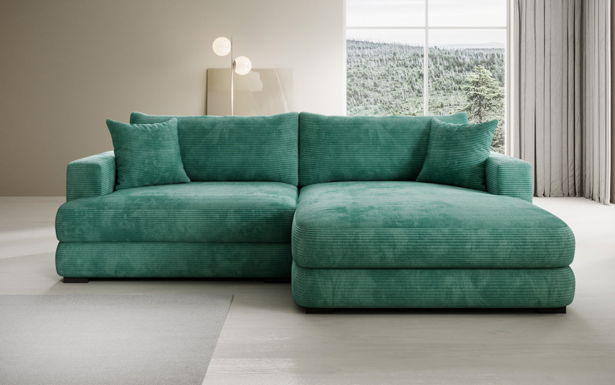 Designer corner sofa Lima in Corduroy