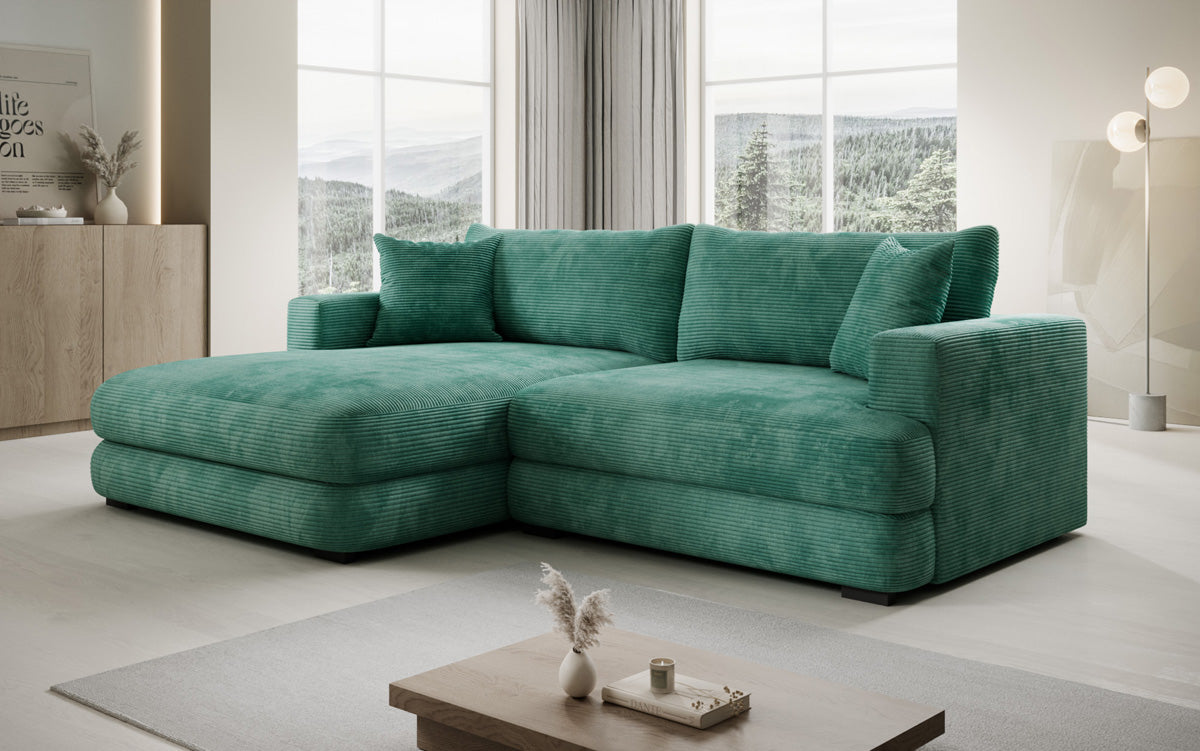 Designer corner sofa Lima in Corduroy