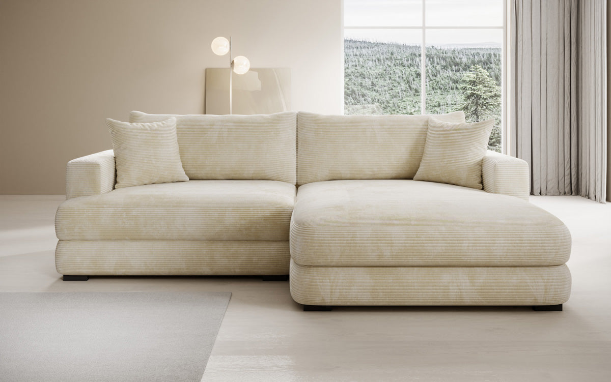 Designer corner sofa Lima in Corduroy