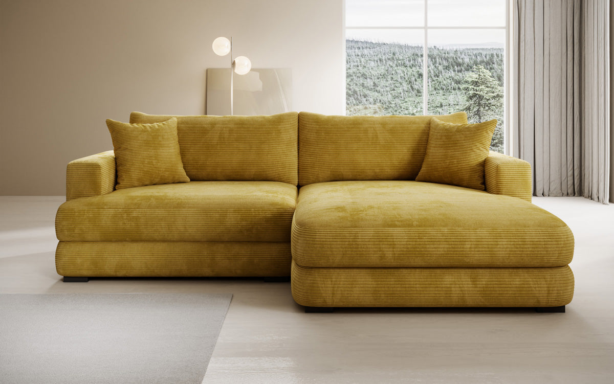Designer corner sofa Lima in Corduroy