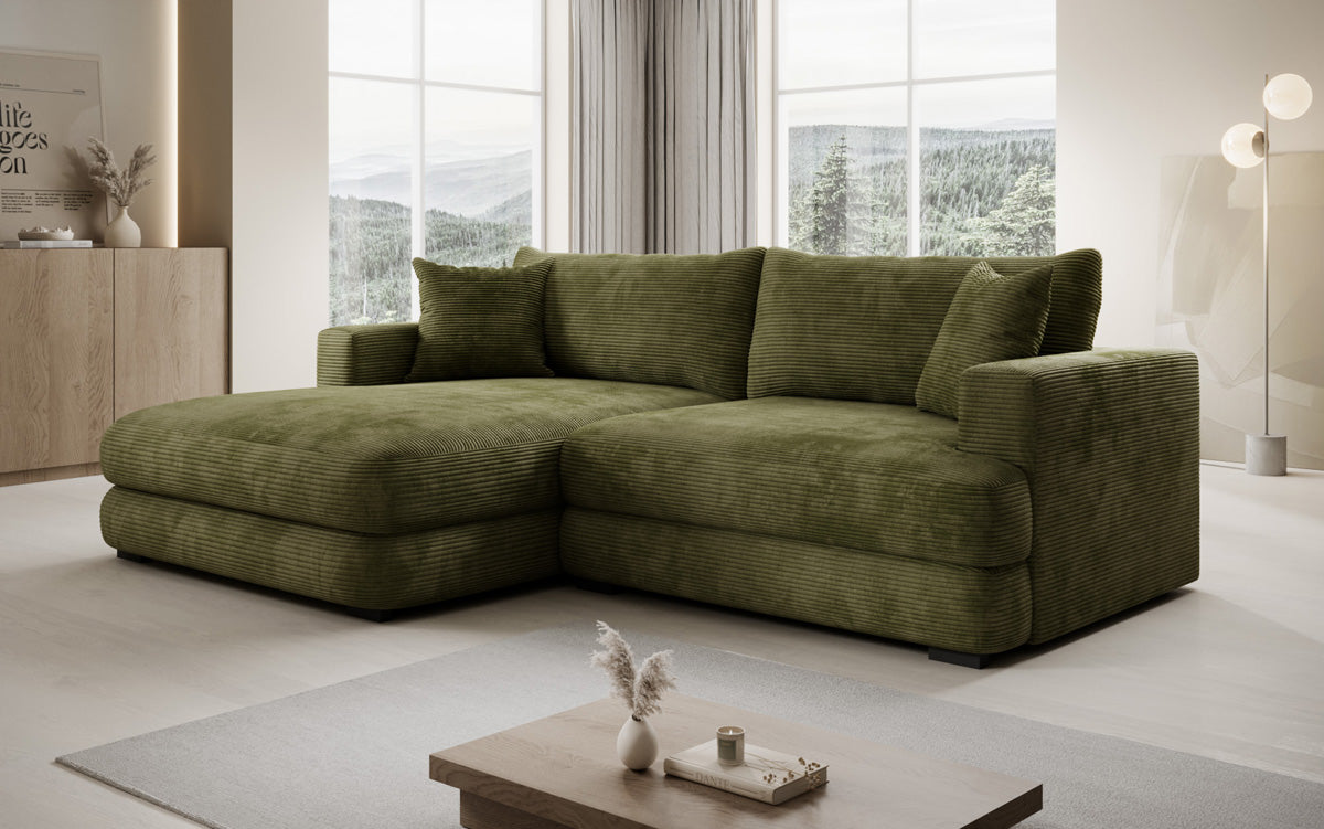 Designer corner sofa Lima in Corduroy