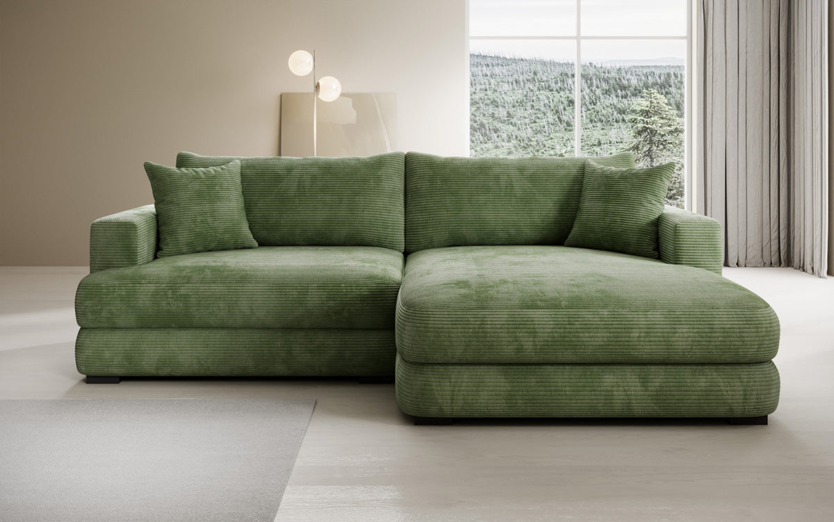 Designer corner sofa Lima in Corduroy