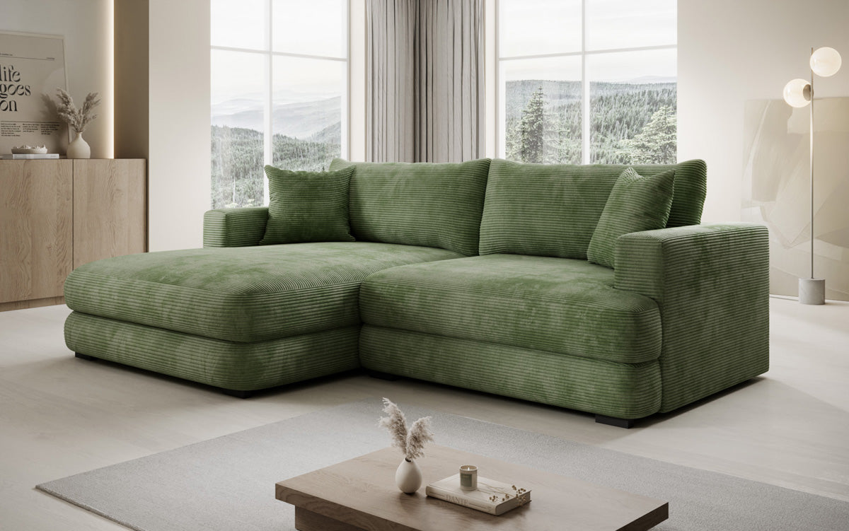 Designer corner sofa Lima in Corduroy