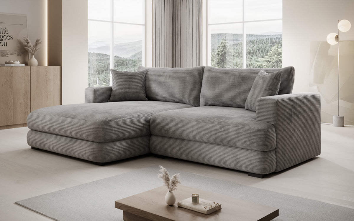 Designer corner sofa Lima in Corduroy