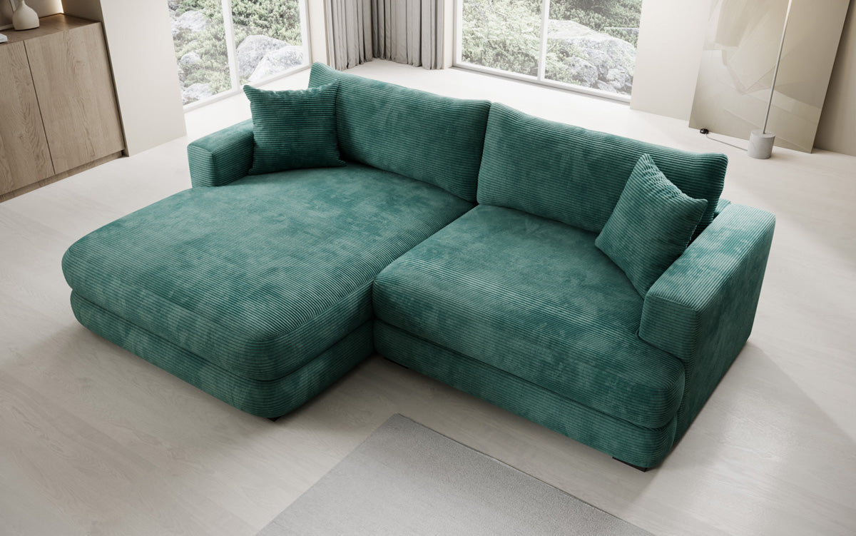 Designer corner sofa Lima in Corduroy