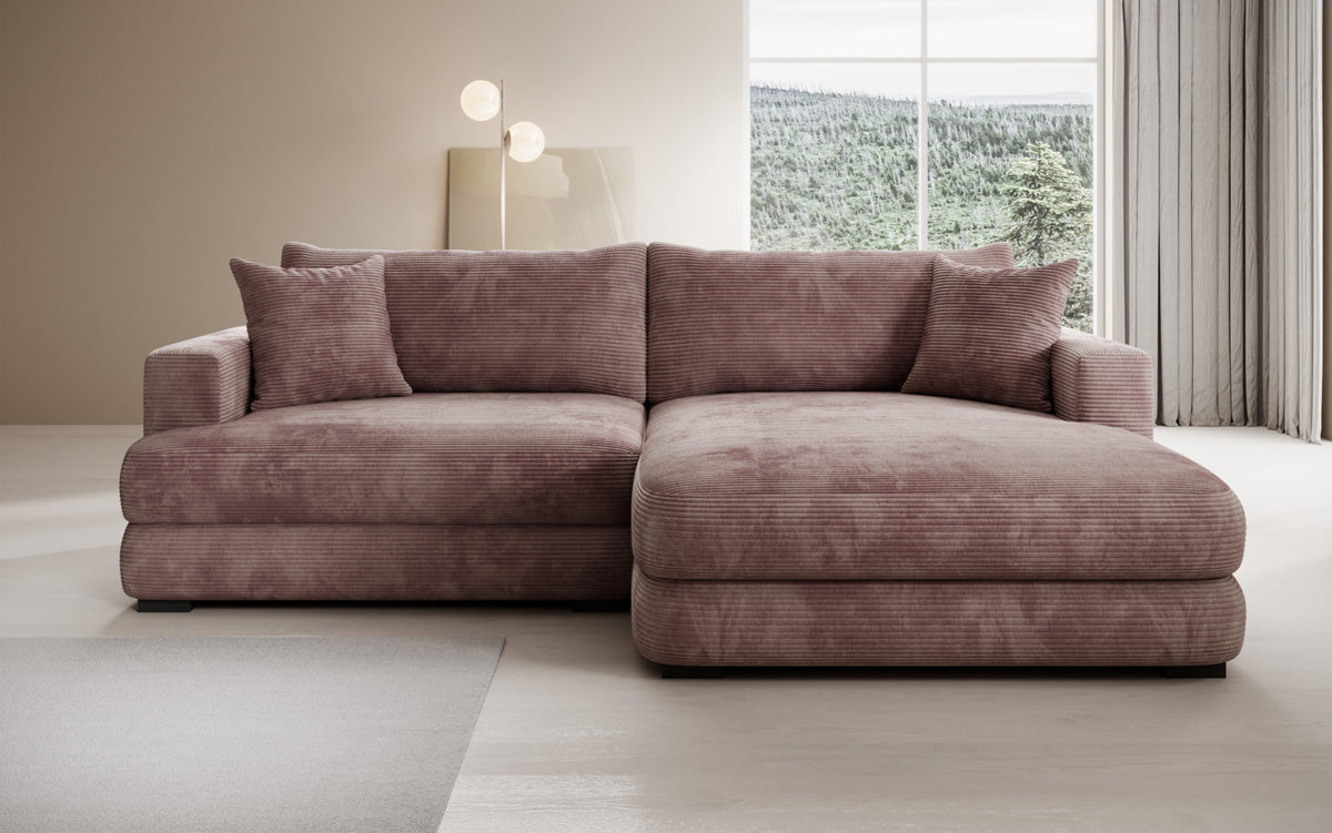 Designer corner sofa Lima in Corduroy