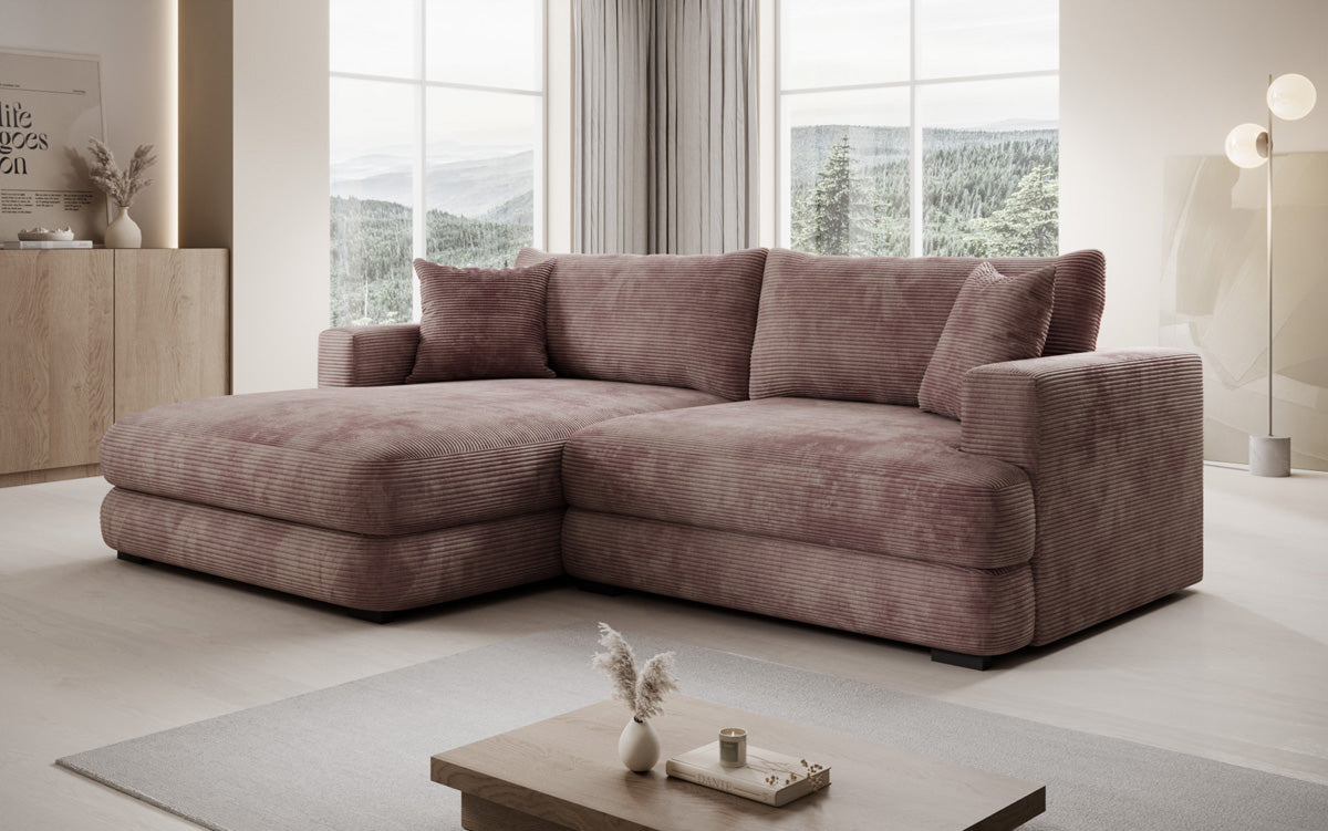 Designer corner sofa Lima in Corduroy