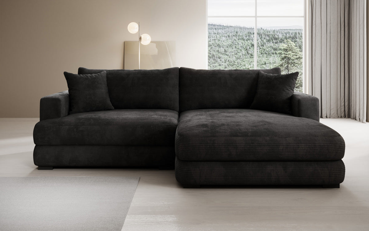Designer corner sofa Lima in Corduroy