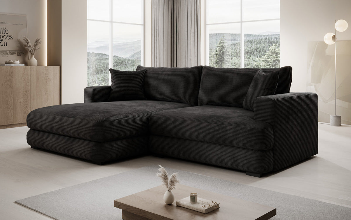 Designer corner sofa Lima in Corduroy