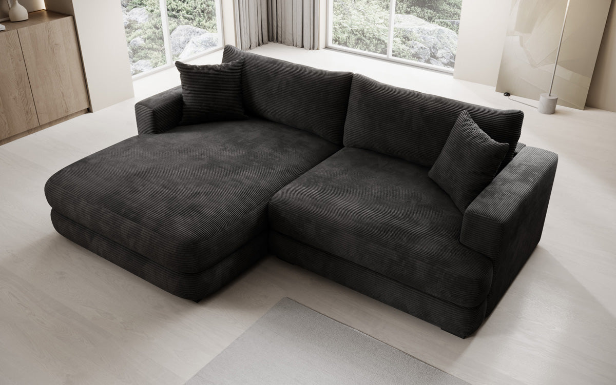 Designer corner sofa Lima in Corduroy