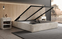 Designer Polsterbett Base mit Stauraum ohne Headboard in Cord