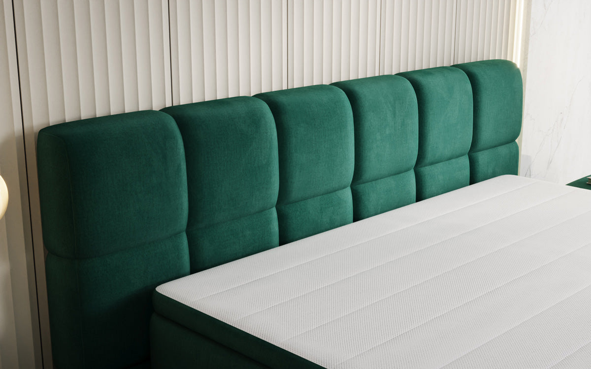 Bombo box spring bed with storage in velvet
