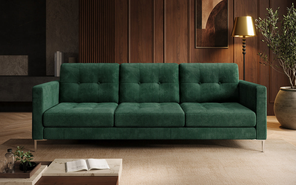 Designer 3 Sitzer Sofa Harvey mit Schlaf- und Klappfunktion in Cord