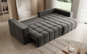 Designer corner sofa Momo with sleeping and folding function in textured fabric