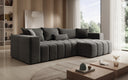Designer corner sofa Momo with sleeping and folding function in textured fabric