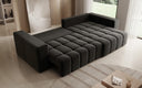 Designer corner sofa Momo with sleeping and folding function in textured fabric