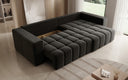 Designer corner sofa Momo with sleeping and folding function in textured fabric