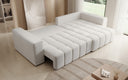 Designer corner sofa Momo with sleeping and folding function in textured fabric