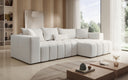 Designer corner sofa Momo with sleeping and folding function in textured fabric