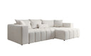 Designer corner sofa Momo with sleeping and folding function in textured fabric