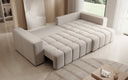 Designer corner sofa Momo with sleeping and folding function in textured fabric