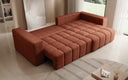 Designer corner sofa Momo with sleeping and folding function in textured fabric