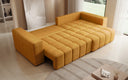 Designer corner sofa Momo with sleeping and folding function in textured fabric