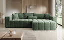 Designer corner sofa Momo with sleeping and folding function in textured fabric