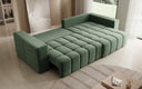 Designer corner sofa Momo with sleeping and folding function in textured fabric